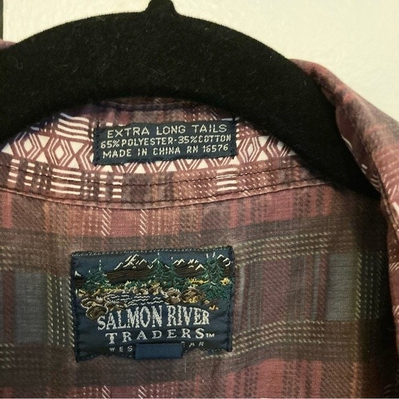 Salmon River Traders Cowboy Western Aztec Rodeo Shirt- Medium 15-15.5"- Vintage - Picture 12 of 16